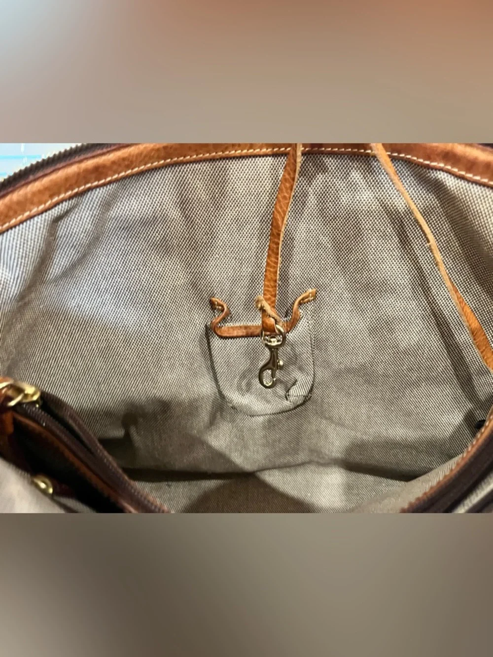 Vintage Dooney & Bourke Canvas and Leather Tote Bag - Picture 4 of 13